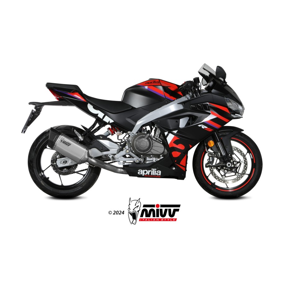 MIVV SR-1 COMPLETE EXHAUST SYSTEM APRILIA RS 457 2024, TITANIUM, CATALYTIC