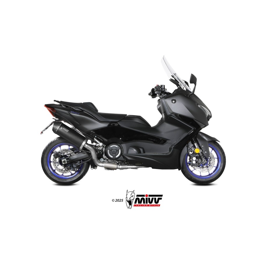 MIVV SR-1 COMPLETE EXHAUST SYSTEM YAMAHA T-MAX 560 2025-2026 (EURO 5+), BLACK, DEKAT