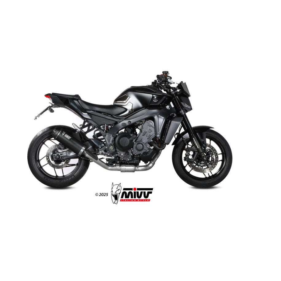 IMPIANTO DI SCARICO COMPLETO MIVV AK-1 YAMAHA MT-09 2024-2026, CARBON/CARBONIO, CATALIZZATO