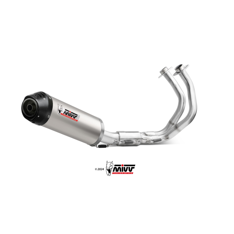 IMPIANTO DI SCARICO COMPLETO MIVV OVAL KAWASAKI Z 650 2024-2025, TITANIO/CARBONIO, CATALIZZATO