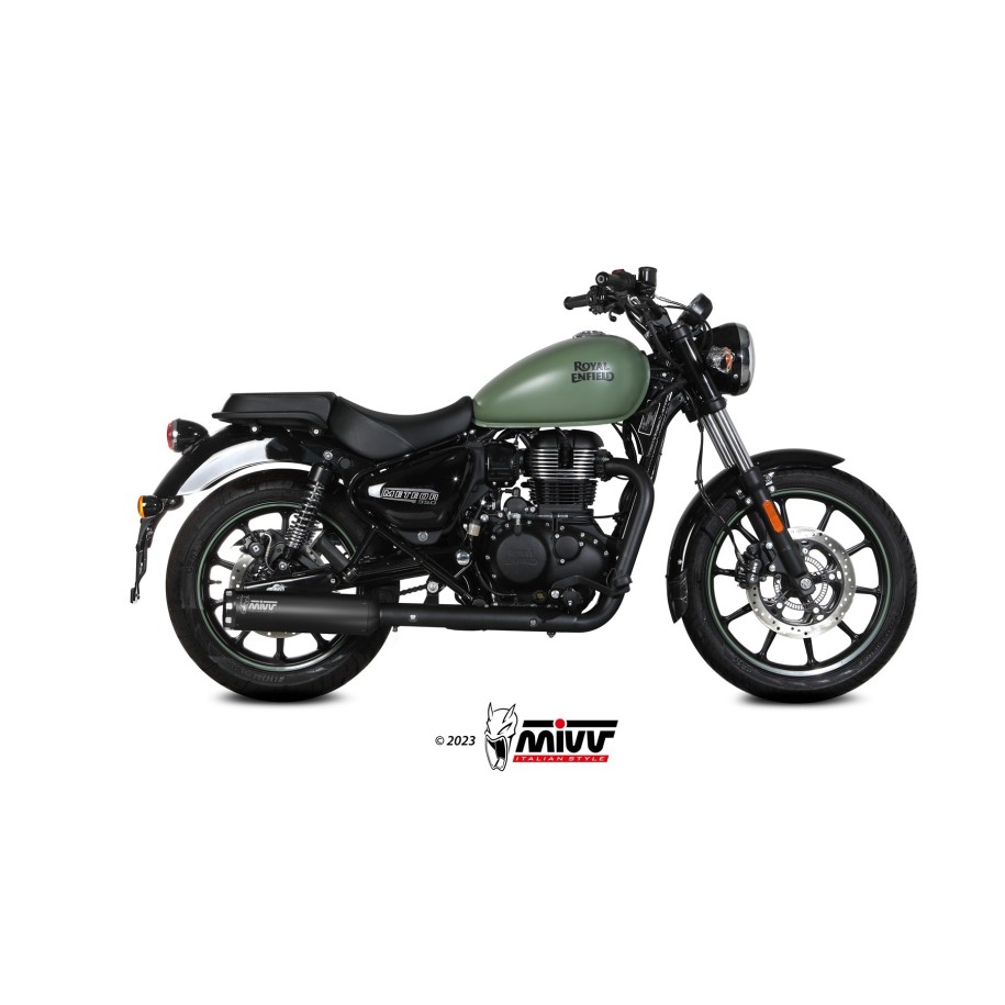 TERMINALE MIVV HR-1 ROYAL ENFIELD METEOR 350 2021-2024, OMOLOGATO BLACK