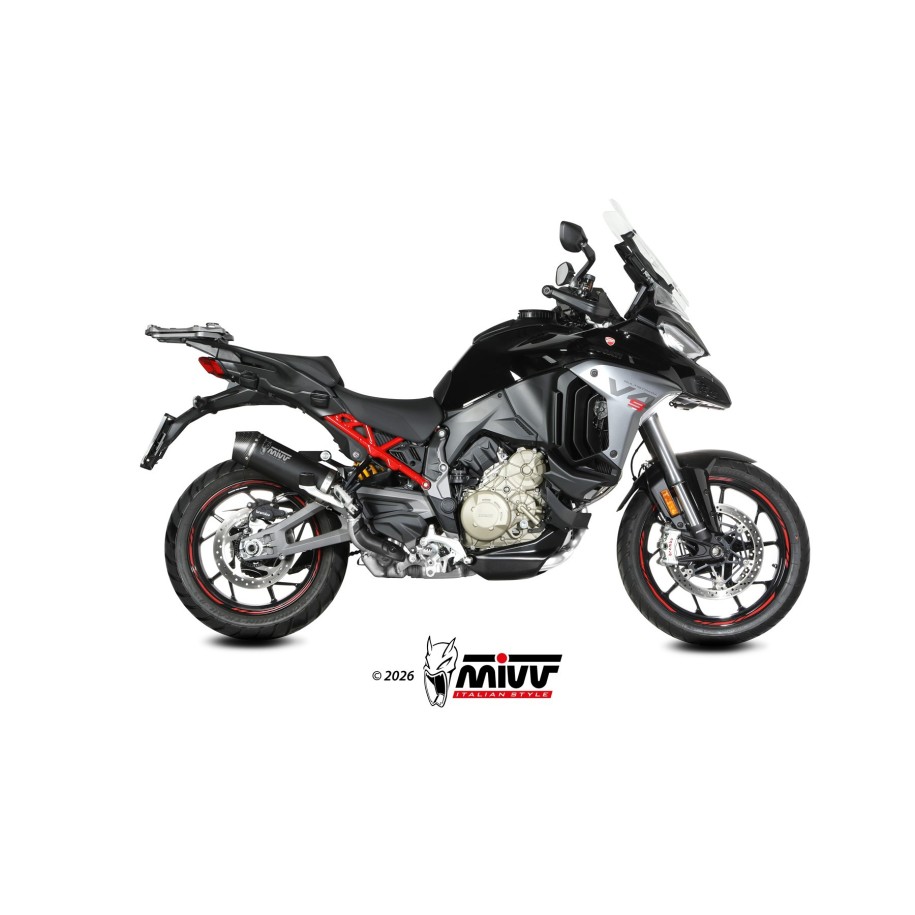 TERMINALE MIVV OVALE DUCATI MULTISTRADA V4 2025-2026 (EURO 5+), OMOLOGATO BLACK/CARBONIO
