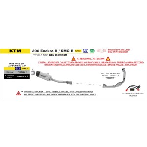 ARROW INDY RACE EVO EXHAUST KTM 390 ENDURO R 2025-2026 (EURO 5+), DARK ALUMINUM/CARBON, APPROVED