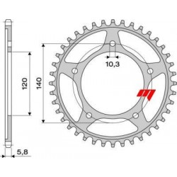 ALUMINIUM-KETTENRAD FÜR KETTE 520 SUZUKI GSX-R 600 2001-2010, GSX-R 750 2000-2010, GSR 600 2006-2010