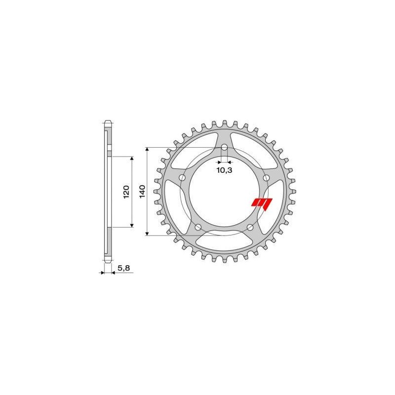 ALUMINIUM-KETTENRAD FÜR KETTE 520 SUZUKI GSX-R 600 2001-2010, GSX-R 750 2000-2010, GSR 600 2006-2010