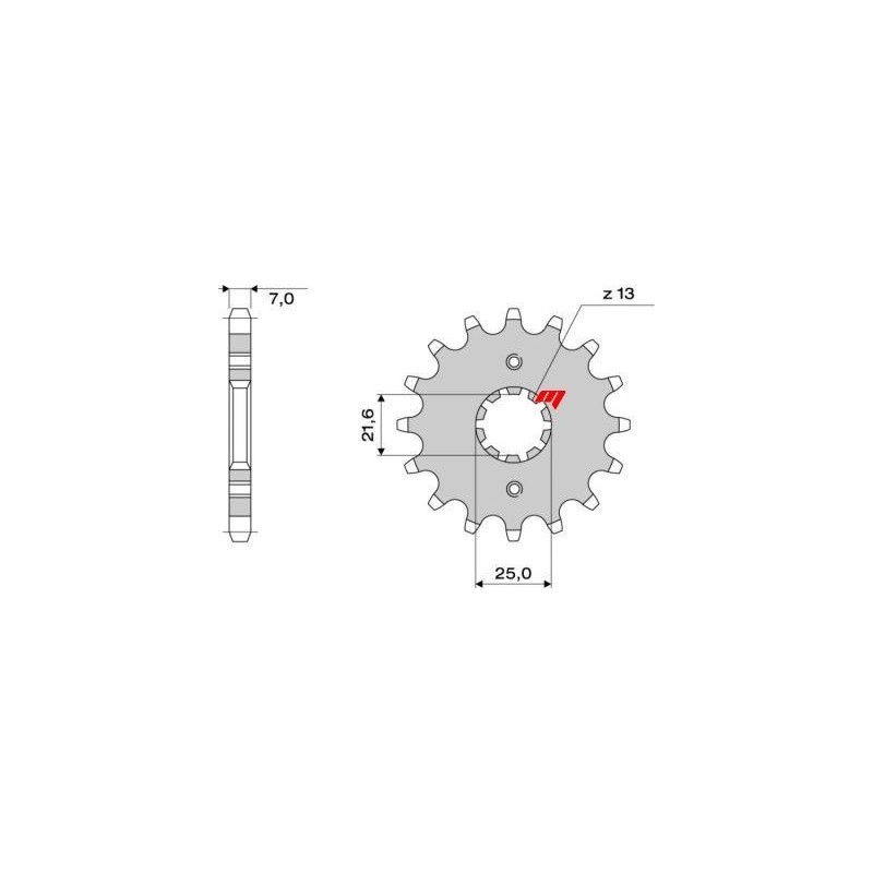 STEEL FRONT SPROCKET FOR 525 CHAIN YAMAHA TDM 850 1992-1995, TDM 850 1999-2001