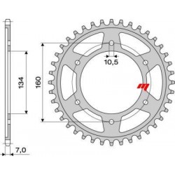 CORONA DE ACERO PARA CADENA 525 HONDA CBR 600 F 2001-2006, CBR 600 F SPORT 201-2002, CBR 600 RR 2003-2017