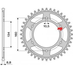 CORONA DE ACERO PARA CADENA 530 HONDA CBR 1000 RR 2004-2016