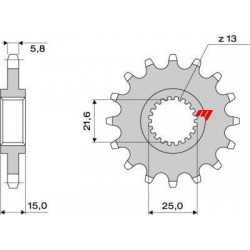 PIGNONE IN ACCIAIO PER CATENA 520 KAWASAKI ZX-6R 600/636 1998-2006