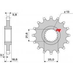 PIGNONE IN ACCIAIO PER CATENA 520 KAWASAKI Z 750/S 2004-2011, Z 750 R 2011-2012