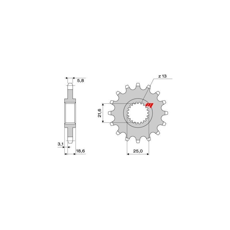 STEEL FRONT SPROCKET FOR 520 CHAIN KAWASAKI Z 750/S 2004-2011, Z 750 R 2011-2012