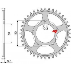 CORONA IN ACCIAIO PER CATENA 530 SUZUKI BANDIT 600 1995-2004, BANDIT 650 2005-2006