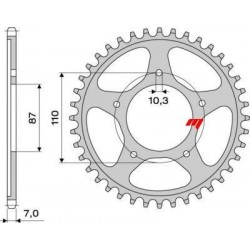 CORONA DE ACERO PARA CADENA 525 SUZUKI SV 650/S 1999-2009, BANDIT 650/S 2007-2010, GSX 650 F 2010-2013