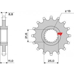 PIGNONE IN ACCIAIO PER CATENA 532 YAMAHA R6 1999-2005