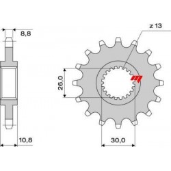 PIGNONE IN ACCIAIO PER CATENA 530 YAMAHA FZ1/FZ1 FAZER 2006-2015, R1 1998-2014, MT-01 2005-2013