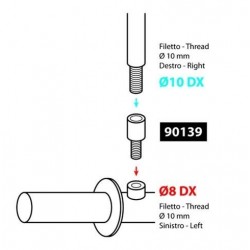 MIRROR ADAPTER FOR NAKED MOTORCYCLES (FROM THREAD M10 DX TO THREAD M8 DX)