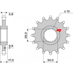 RITZEL FÜR KETTE 520 HONDA CBR 1000 RR 2004-2016, VTR 1000 SP1/SP2