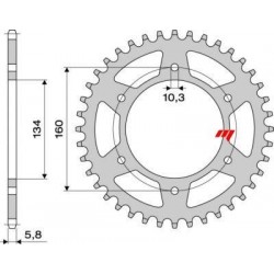 ALUMINIUM-KETTENRAD FÜR KETTE 520 HONDA CBR 954/929 RR, VTR 1000 SP1/SP2, CBR 600 F/SPORT