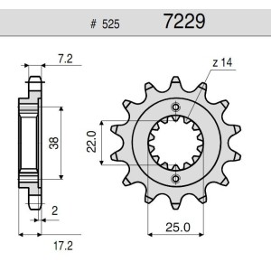 PIGNONE IN ACCIAIO PER CATENA 525 DUCATI HYPERMOTARD 796 2010-2012