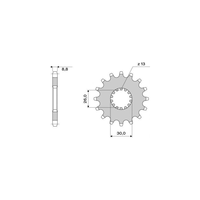 PIGNONE IN ACCIAIO PER CATENA 530 TRIUMPH SPEED TRIPLE 1050 2005-2015, SPEED TRIPLE 955/T509