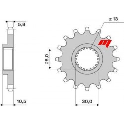 PIGNONE IN ACCIAIO PER CATENA 520 YAMAHA R1 1998-2016, FZ1/FZ1 FAZER 2006-2015, TDM 900 2002-2013