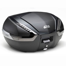 GIVI MONOKEY CASE, 47 LITERS, BLACK WITH CARBON TEXTURE FINISH AND SMOKE REFLECTORS