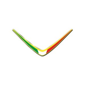 3D STICKER ITALIENISCHE FLAGGENVERKLEIDUNG MUSTACHE VERSION 110X50 MM