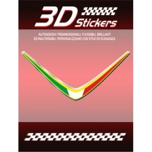 3D ADHESIVE ITALY FLAG TRIM MUSTACHE VERSION MM 110X50