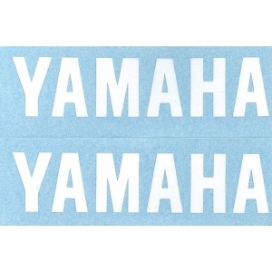 PAR DE PEGATINAS CON EL LOGOTIPO YAMAHA, BLANCO (9 CM)