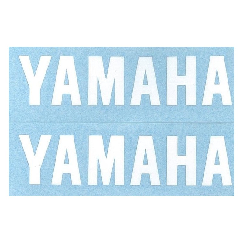 PAR DE PEGATINAS CON EL LOGOTIPO YAMAHA, BLANCO (9 CM)