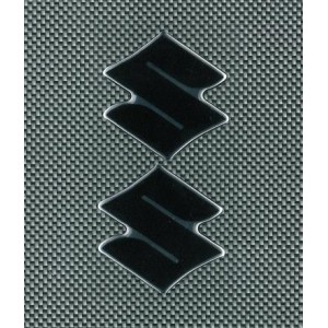 STICKER DECO SERIE EMBLEM SUZUKI 3D SCHWARZ MIT CHROMKANTEN MM 60X60 (2 ST)