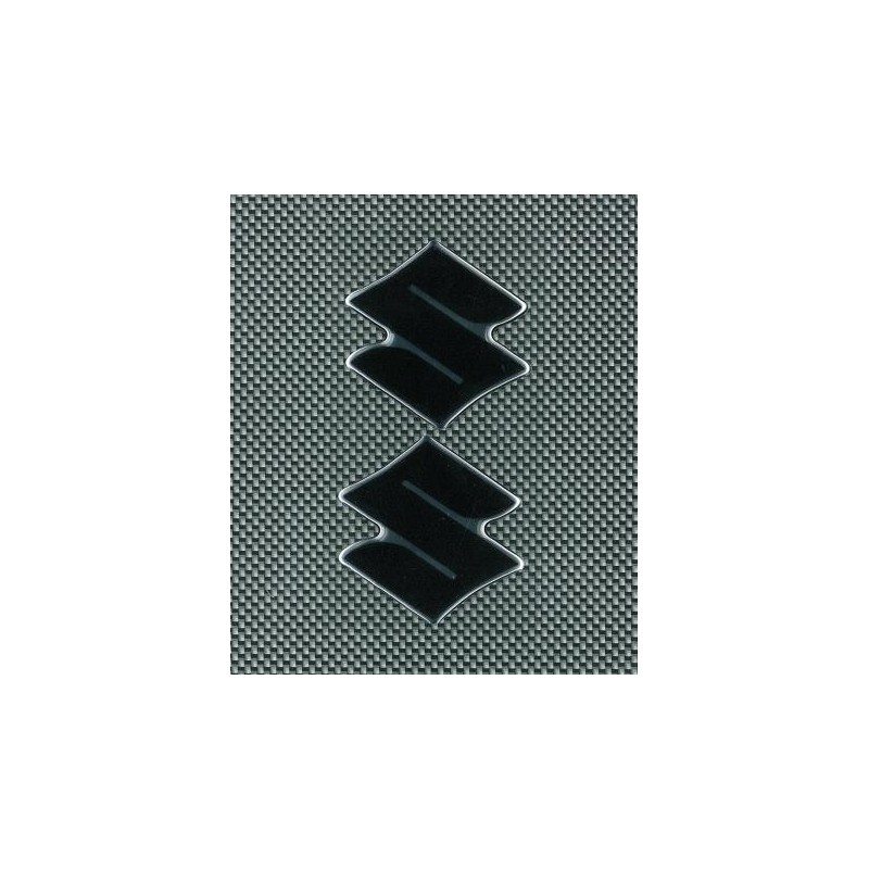 STICKER DECO SERIE EMBLEM SUZUKI 3D SCHWARZ MIT CHROMKANTEN MM 60X60 (2 ST)