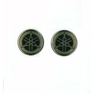 PAIR OF STICKERS YAMAHA DIAPASON 3D, GOLDEN DIAMETER 30 MM