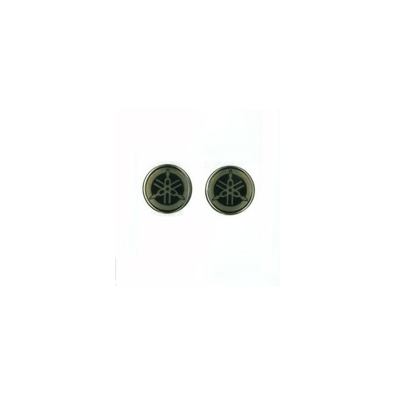 PAIR OF STICKERS YAMAHA DIAPASON 3D, GOLDEN DIAMETER 30 MM