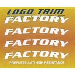 JUEGO DE ADHESIVOS SERIE TRIM CON LOGO "FACTORY", BLANCO, H 5 MM