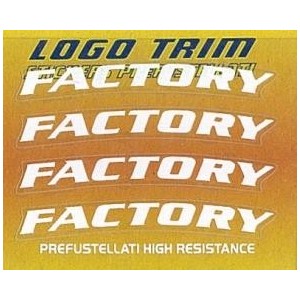 SET ADESIVI SERIE TRIM CON LOGO FACTORY, BIANCO H 5 MM
