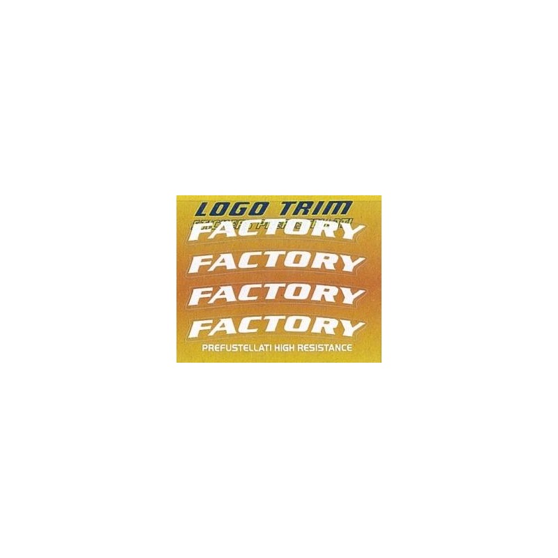 JUEGO DE ADHESIVOS SERIE TRIM CON LOGO "FACTORY", BLANCO, H 5 MM