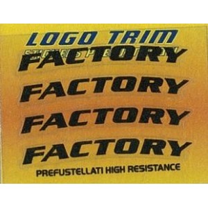 SET ADESIVI SERIE TRIM CON LOGO FACTORY, NERO H 5 MM