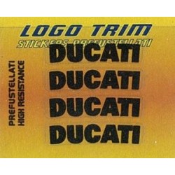 JUEGO DE ADHESIVOS SERIE TRIM CON LOGO "DUCATI", NEGRO H 5 MM