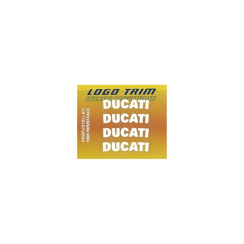 JUEGO DE ADHESIVOS SERIE TRIM CON LOGO "DUCATI", BLANCO, H 5 MM