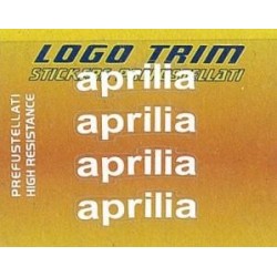 JUEGO DE ADHESIVOS SERIE TRIM CON LOGO "APRILIA", BLANCO, H 5 MM