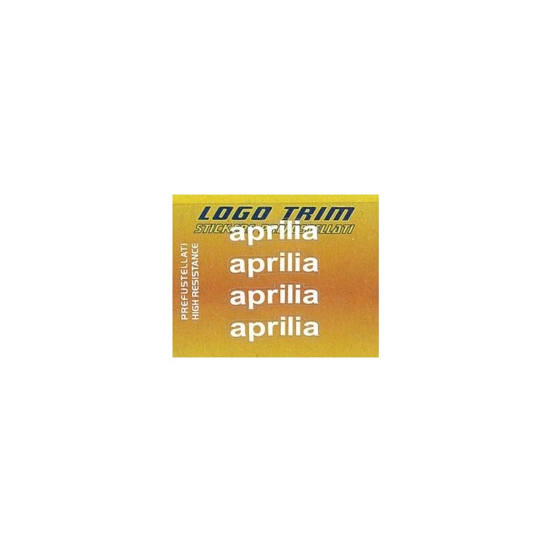 STICKERS SET TRIM SERIES WITH "APRILIA" LOGO, WHITE H 5 MM
