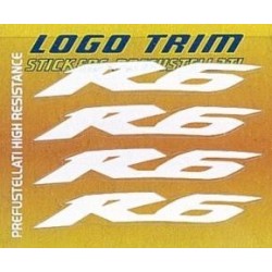 JUEGO DE ADHESIVOS SERIE TRIM CON LOGO "R6", BLANCO, H 5 MM