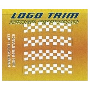 TRIM-SERIE-AUFKLEBER MIT "CHECKERED FLAG" -LOGO, WEISS