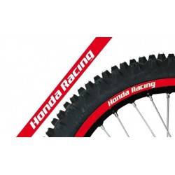 BLACKBIRD STICKERS SET FOR CROSS/ENDURO WHEELS, RED WITH HONDA LOGO