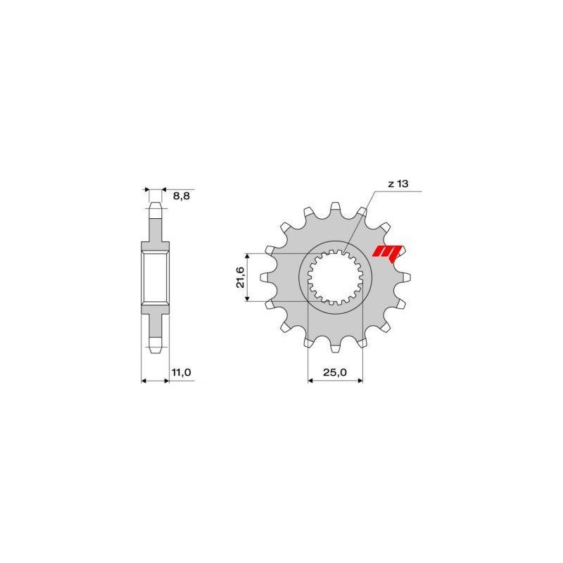 PIGNONE IN ACCIAIO PER CATENA 530 YAMAHA R6 1999-2005, FZ6/FAZER 2004-2006, FZ6 S2/FAZER S2 2007-2014