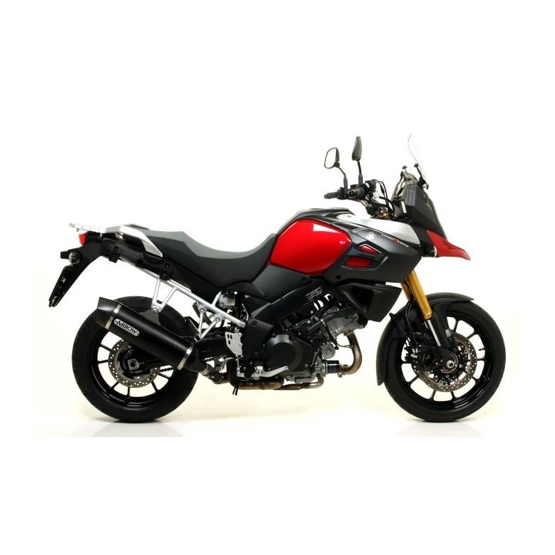 TERMINALE ARROW MAXI RACE-TECH SUZUKI V-STROM 1000 2014-2016, ALLUMINIO DARK/CARBONIO, OMOLOGATO