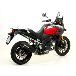 TERMINALE ARROW MAXI RACE-TECH SUZUKI V-STROM 1000 2014-2016, ALLUMINIO DARK/CARBONIO, OMOLOGATO