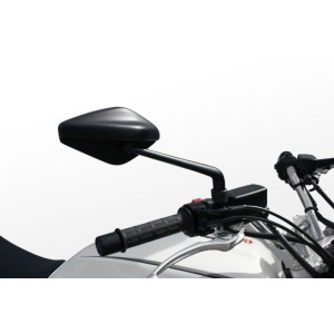 PAIR OF FAR UNIVERSAL MIRRORS FOR NAKED MOTORCYCLES, BLACK, APPROVED