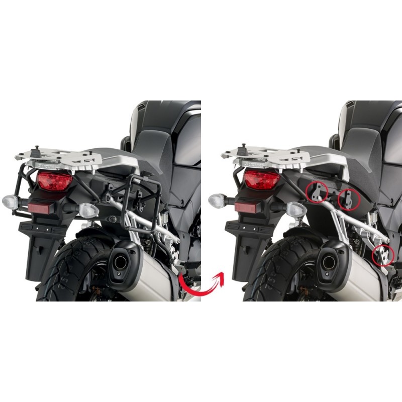 SPEZIFISCHER STAHLROHR-SEITENKOFFERTRÄGE GIVI SCHNELLWECHS FÜR KOFFER MONOKEY SUZUKI V-STROM 1000 2014-2019